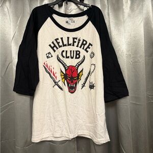 Womens Hellfire Club Raglan Shirt - Black & White